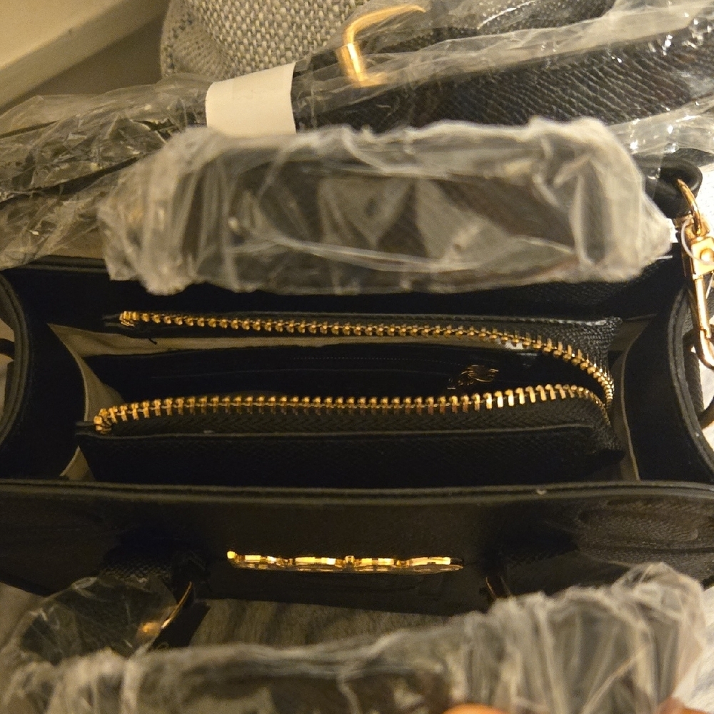 Bebe Black Satchel with Gold Accents đź–¤ NEW - Picture 4 of 9